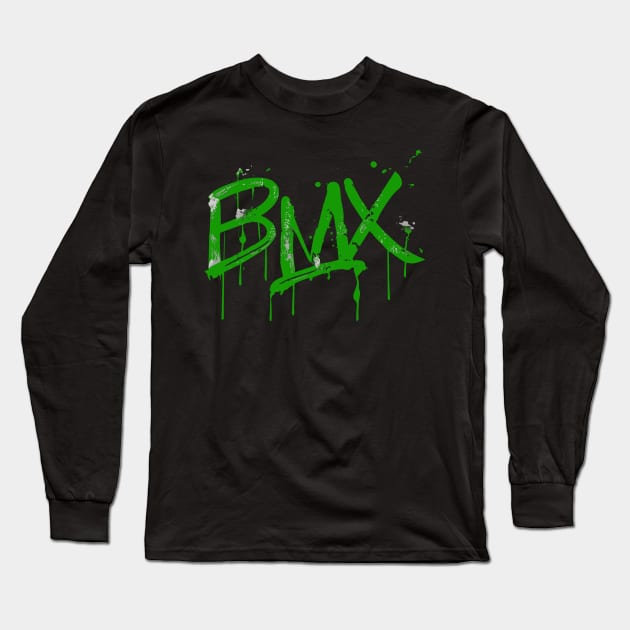 Distressed BMX Grunge for Men Women Kids and Bike Riders Long Sleeve T-Shirt by Vermilion Seas